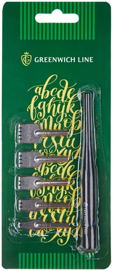 Перья плакатные ширококонечные (5 штук) и держатель (287857) обложка книги