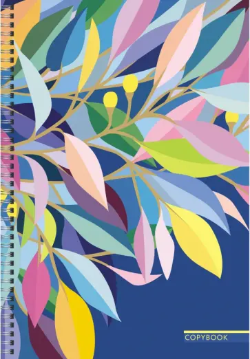 Тетрадь для конспектов 96 листов, А4, спираль, Листья (ТСБ4964687) обложка книги