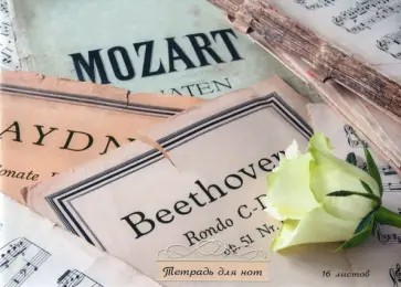 Тетрадь для нот 16 листов, Нежная классика (ТН16130) обложка книги