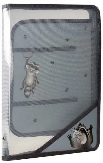 Папка для уроков труда "Еноты", пластиковая, А4, одно отделение обложка книги