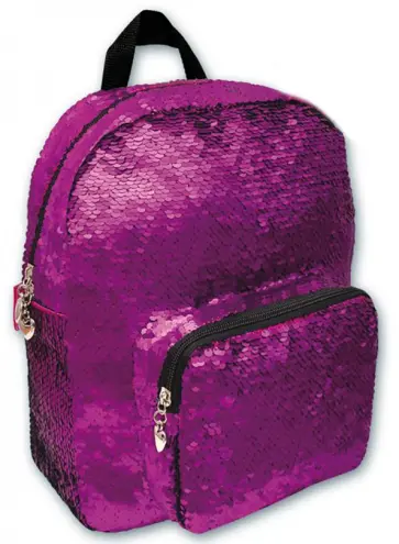 Рюкзак, расшитый малиново-синими пайетками, одно отделение, 30х25х8 см. (46430) обложка книги