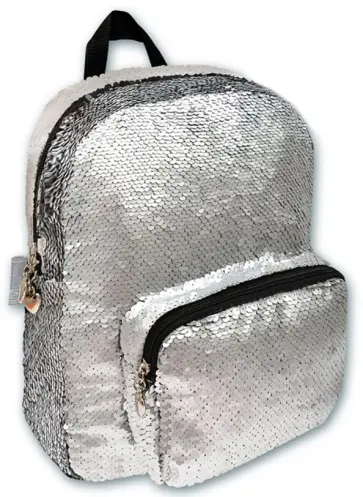 Рюкзак, расшитый серо-черными пайетками, одно отделение, 30х25х8 см. (46431) обложка книги