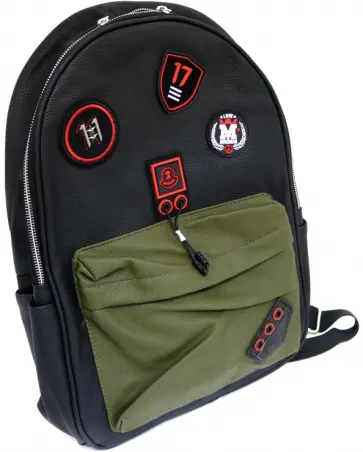 Рюкзак черный, полиуретан, 42х28х11 см. (48328) обложка книги