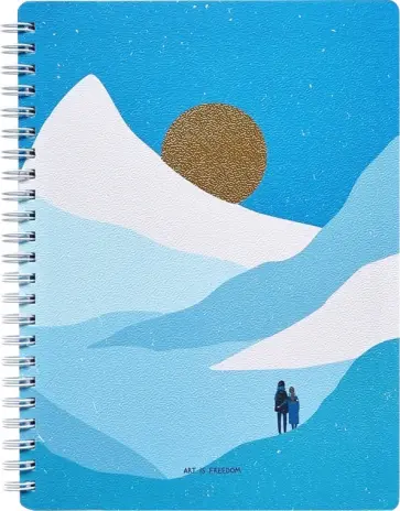 Тетрадь общая (120 листов, А5, клеткана, спираль), "Golden sun. Пара",  (N2593) обложка книги