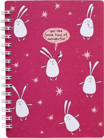 Блокнот (80 листов, 102х142 мм, спираль), Bunny, малиновый (N2654) обложка книги