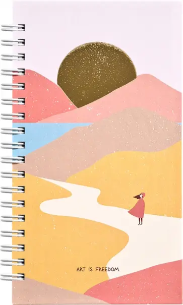 Блокнот (100 листов, 94х174 мм, спираль, твердая обложка), Golden sun, девочка (N2666) обложка книги