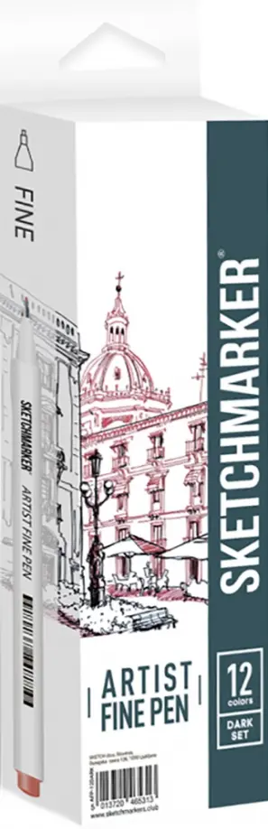 Набор капиллярных ручек Dark colors, 12 цветов обложка книги