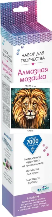 Алмазные узоры. Лев. 30*30 (06106) обложка книги