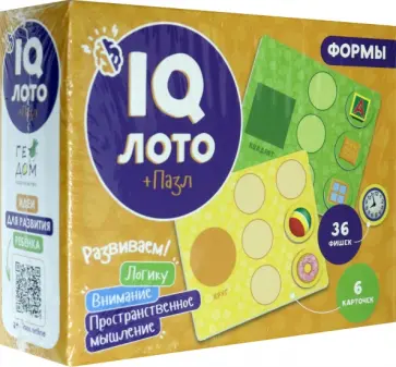 IQ Лото. Формы. 6 карточек 36 фишек IQ Лото. Формы. 6 карточек 36 фишек обложка книги