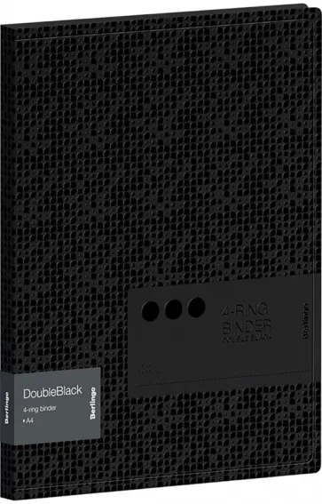 Папка на 4 кольцах "DoubleBlack" черная (RB4_4D701) обложка книги