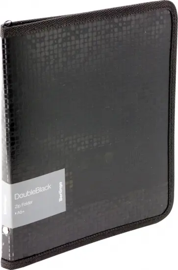 Папка на молнии А5+ "DoubleBlack" черная обложка книги