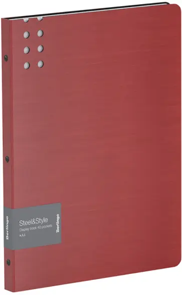 Папка с 40 вкладышами "Steel&Style", А4, красная (PPf_96003) обложка книги