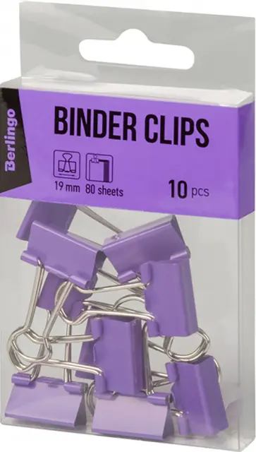 Зажимы для бумаг 19 мм, 10 штук, фиолетовые (BC1019a) Зажимы для бумаг 19 мм, 10 штук, фиолетовые (BC1019a) обложка книги