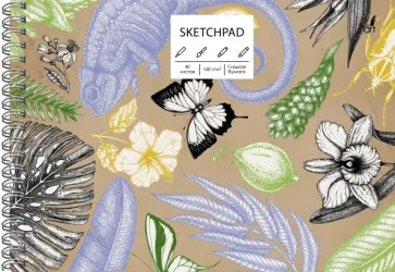 Скетчпад 40 листов, А5, евроспираль, Tropics (СПСЛ540113) обложка книги