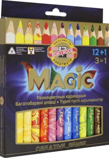 Карандаши многоцветные Jumbo Magic, 12 цветов, с растушевкой обложка книги