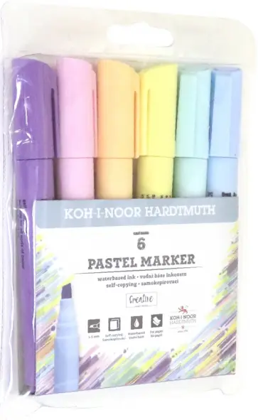 Набор маркеров-текстовыделителей, 6 пастельных оттенков обложка книги