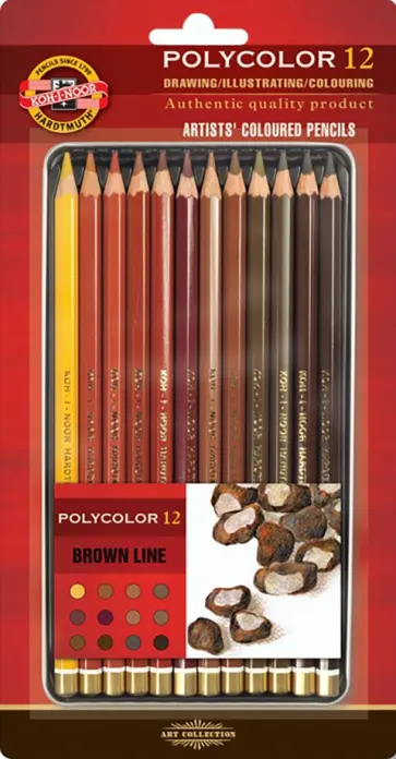 Карандаши цветные художественные Polycolor Braun Line, 12 цветов обложка книги