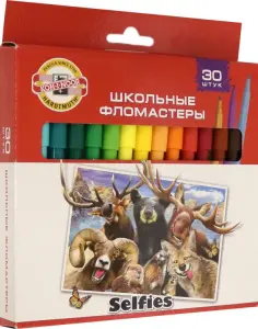 Фломастеры Selfies, 30 цветов, смываемые обложка книги