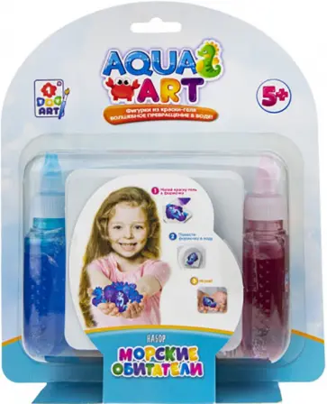 Набор "Морские обитатели", 1 формочка, 2 краски с блестками, в ассортименте (Т20077) обложка книги