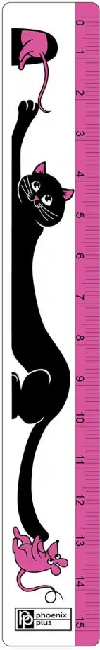 Линейка "Черный кот", алюминий, 15 см. (56306) обложка книги