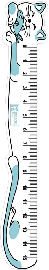 Линейка фигурная "Мятный кот", 15 см. (56304) обложка книги