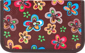Пенал "Коричневый. Цветы", одно отделение (ПН-4171) обложка книги