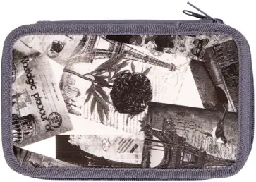 Пенал 2 отделения ПАРИЖ СЕРЫЙ (ПН-5185) т обложка книги