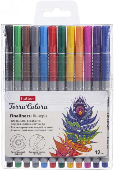 Линеры "Terra Colora", 12 цветов (AM_067978) обложка книги