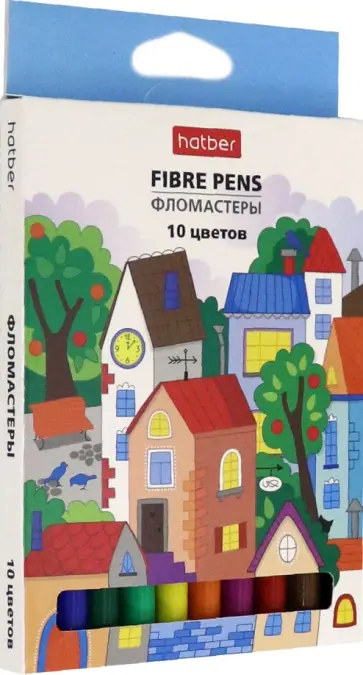 Фломастеры "Городок", 10 цветов (FP_067662) Фломастеры "Городок", 10 цветов (FP_067662) обложка книги