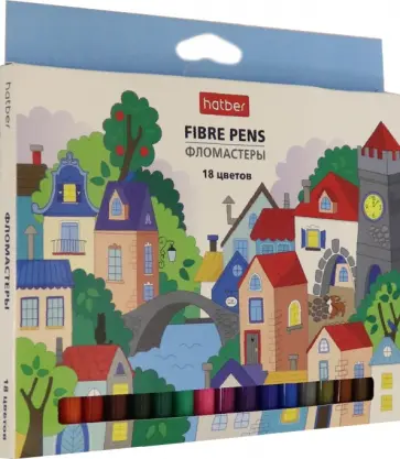 Фломастеры "Городок", 18 цветов (FP_067664) обложка книги