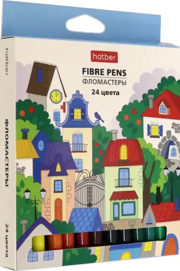 Фломастеры "Городок", 24 цвета (FP_067665) обложка книги