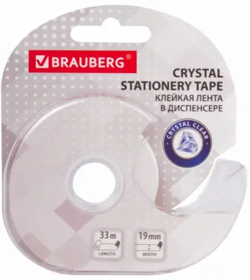 Лента клейкая 19 мм х 33 м прозрачная, в диспенсере (228760) обложка книги