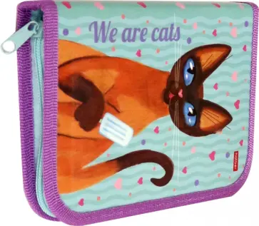 Пенал на молнии "МЫ-кошки", одно отделение, 190х130 мм. (NPn_46227) обложка книги