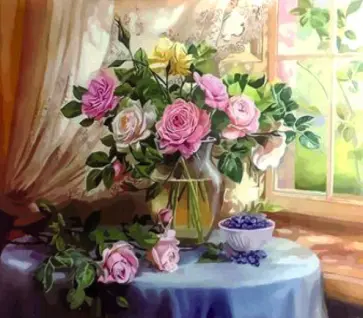 Картина по номерам (40х50 см), ЦВЕТЫ РОЗЫ (Tz-13957) обложка книги