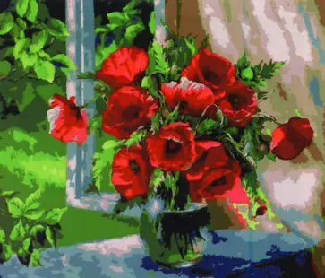 Картина по номерам (40х50 см), ЦВЕТЫ МАКИ (Tz-13959) обложка книги