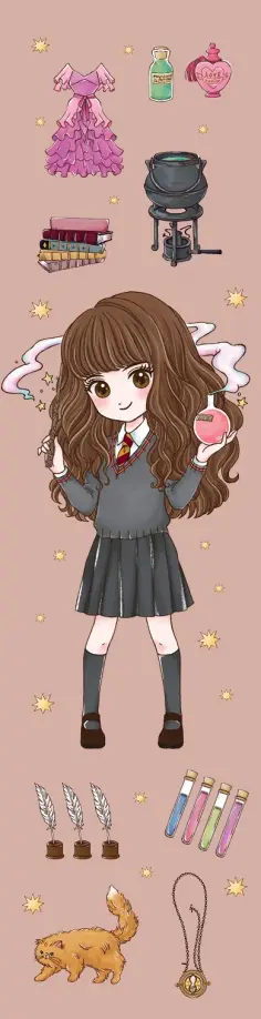 Гермиона Грейнджер. Закладка с резинкой «Cute kids» обложка книги