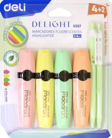 Набор текстовыделителей (4 штуки) + шариковая ручка (2 штуки) (CU357) обложка книги