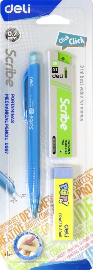 Набор механических карадашей (0.7 мм) + ластик + грифель (CU997) обложка книги