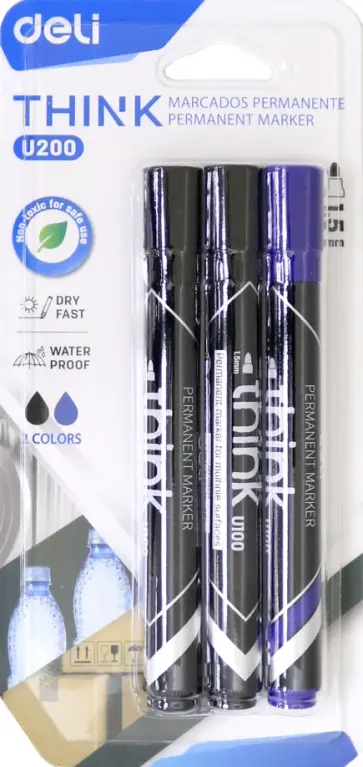 Набор маркеров перманентных, 3 штуки (CU200) обложка книги