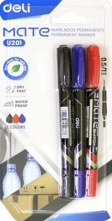 Набор маркеров перманентных, 3 штуки (CU201) обложка книги