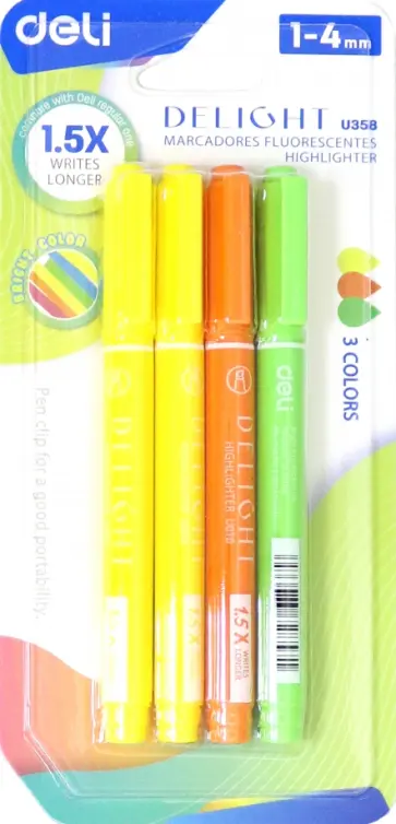 Набор текстовыделителей, 4 штуки (CU358) обложка книги