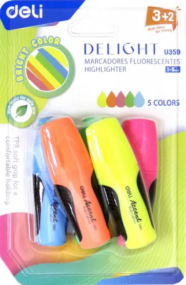 Набор текстовыделителей, 5 штук (CU359) обложка книги