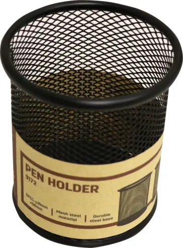 Подставка для пишущих принадлежностей, черная металлическая сетка (E9172) обложка книги