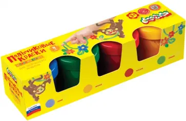 Краски пальчиковые, 4 цвета, баночки 110 мл (ПККМ04) обложка книги