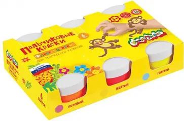 Краски пальчиковые, флуоресцентные, 6 цветов, баночки 60 мл (ПФККМ6) обложка книги