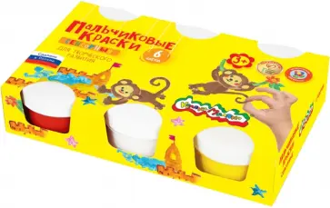 Краски пальчиковые, сенсорные, 6 цветов, баночки 60 мл (ПКСКМ06) обложка книги
