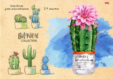 Альбом для рисования (24 листа, А4), ЦВЕТУЩИЙ КАКТУС-1 (24-1462) обложка книги