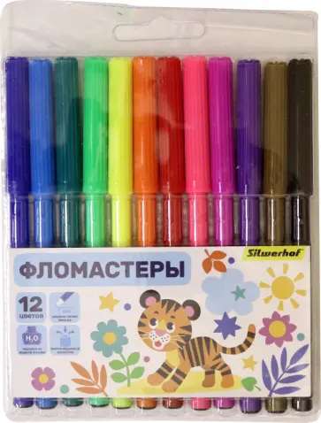 Фломастеры "Веселые друзья", 12 цветов (1481510) обложка книги