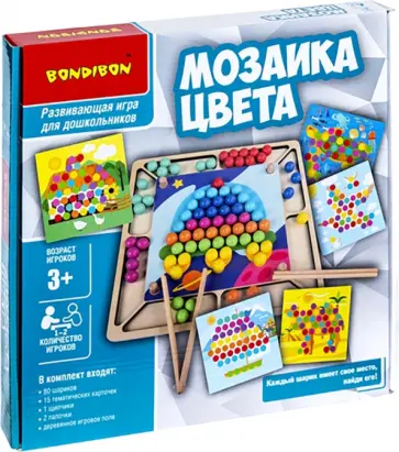 Развивающие игры из дерева "Мозаика цвета" (В4866) обложка книги