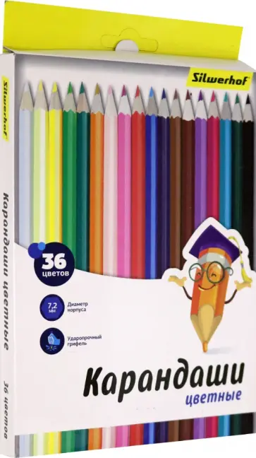 Карандаши "Народная коллекция", 36 цветов, шестигранные (134214-36) обложка книги